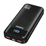 Power Bank 27000mAh 22.5W Klein Schnellladefunktion PowerBank 1 USB C, 2 USB A Mini Externe Handyakkus LCD Display Akkupack für Smartphones Tablets Travel Camping Outdoor