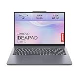 Lenovo IdeaPad Slim 3 Laptop | 16' WUXGA Display | AMD Ryzen 5 150 | 512GB SSD | 16GB RAM | AMD Radeon Grafik | QWERTZ | Windows 11 | Luna Grau | 3 Monate Premium Car