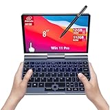 8-Zoll 2-in-1 Mini-Laptop mit QWERTZ-Tastatur, drehbarem HD-Touchscreen & Stiftunterstützung, Windows 11 Pro, N150, 12GB RAM, 512GB SSD, Wi-Fi 6, BT 5.2, HDMI, Typ-C, 2MP Kamer