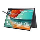 2023 LG gram 16' Ultralight 2-in-1 Convertible Notebook & Tablet 1.480g | Intel Core i7 | 16GB RAM | 1TB SSD | 16:10 IPS LCD Display mit Pen Touch, Thunderbolt 4 | Windows 11 | Mirametrix | Schwarz