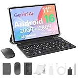 SVITOO Tablet 11 Zoll, Android 16 Tablet 4 GB Arbeitsspeicher + 128GB ROM, T7250 Octa-Core, 1280x800 HD, 8800mAh（mit NTC, Widevine L1, 13MP+8MP, 2.4G + 5G WiFi, GPS (Tastatur-Set)