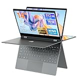 BMAX 2-in-1 Laptop Touchscreen Notebook Intel N150 up to 3.6GHz 16GB RAM 512GB SSD 14 inch Full HD Convertible Computer Beleuchtete Tastatur USB-C/3.2, Bluetooth, WiFi Deutsche Tastaturschutzfo