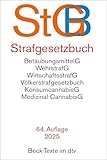 Strafgesetzbuch: mit Einführungsgesetz, Völkerstrafgesetzbuch, Subventionsgesetz, Wehrstrafgesetz, Wirtschaftsstrafgesetz, Betäubungsmittelgesetz, ... dem Jugendgerichtsgesetz, (Beck-Texte im dtv)