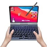 8-Zoll 2-in-1 Mini-Laptop mit QWERTZ-Tastatur, drehbarem HD-Touchscreen & Stiftunterstützung, Windows 11 Pro, N150, 12GB RAM, 1TB SSD, Wi-Fi 6, BT 5.2, HDMI, Typ-C, 2MP Kamer