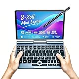 KOOFORWAY 8-Zoll 2-in-1 Mini-Laptop mit QWERTZ-Tastatur, drehbarem HD-Touchscreen & Stiftunterstützung, Win 11 Pro, Alder Lake-N95, 12GB RAM, 512GB SSD, Wi-Fi 6, BT 5.2, HDMI, Typ-C, 2MP Kamer