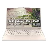 Molegar Laptop 14 Zoll Notebook,Computer mit Deutsch Tastaturaufkleber,Lange Akkulaufzeit,180° Flach Liegen,Bluetooth, WLAN,USB,Ziffernblock für Studenten und Büros