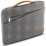 deleyCON 16' - 17,3' Zoll Notebook Tasche für Netbook Laptop (40,64cm - 43,94cm) Laptoptasche aus robustem Nylon 2 Zubehörfächer verstärkte Polsterwände - Grau