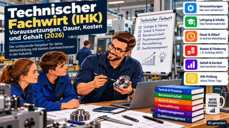 Technischer Fachwirt IHK – Voraussetzungen, Dauer, Kosten und Gehalt – KI-generierte Illustration