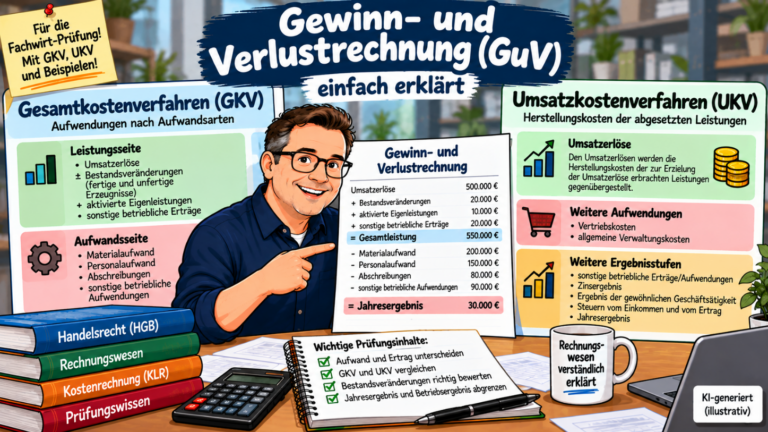 Gewinn- und Verlustrechnung (GuV) einfach erklärt – Gesamtkostenverfahren und Umsatzkostenverfahren im Vergleich