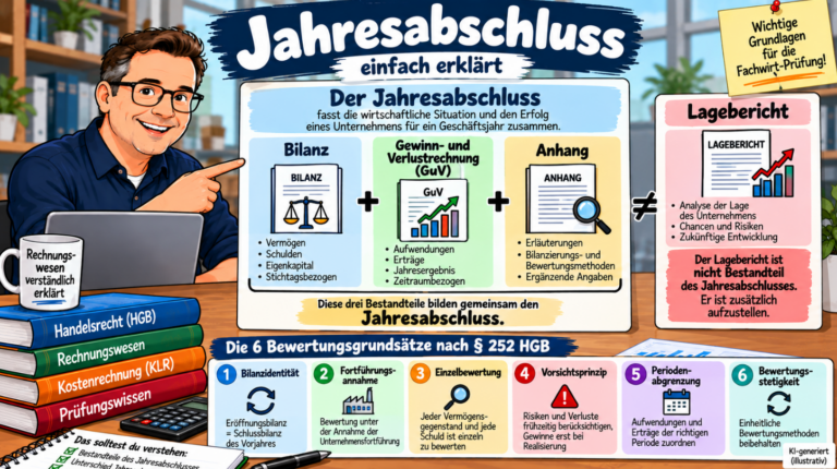 Jahresabschluss einfach erklärt – Bilanz, GuV, Anhang, Lagebericht und Bewertungsgrundsätze nach HGB