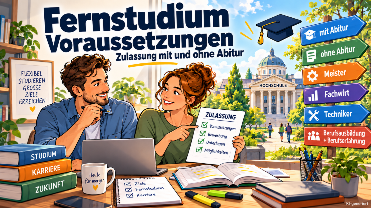 Fernstudium Voraussetzungen Studieren ohne Abitur