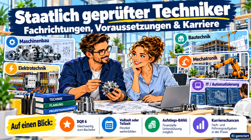 Staatlich geprüfter Techniker – Fachrichtungen, Voraussetzungen und Karriere