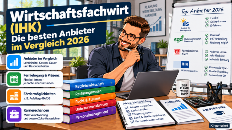 Wirtschaftsfachwirt IHK – Anbieter im Vergleich 2026 – KI-generierte Illustration