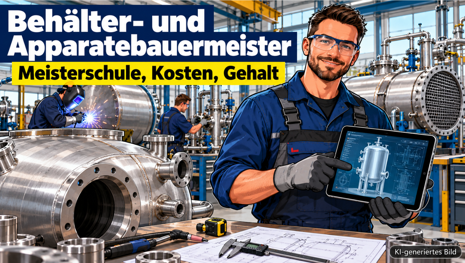 Behälter- und Apparatebauermeister werden: Voraussetzungen, Meisterschule, Kosten und Gehalt