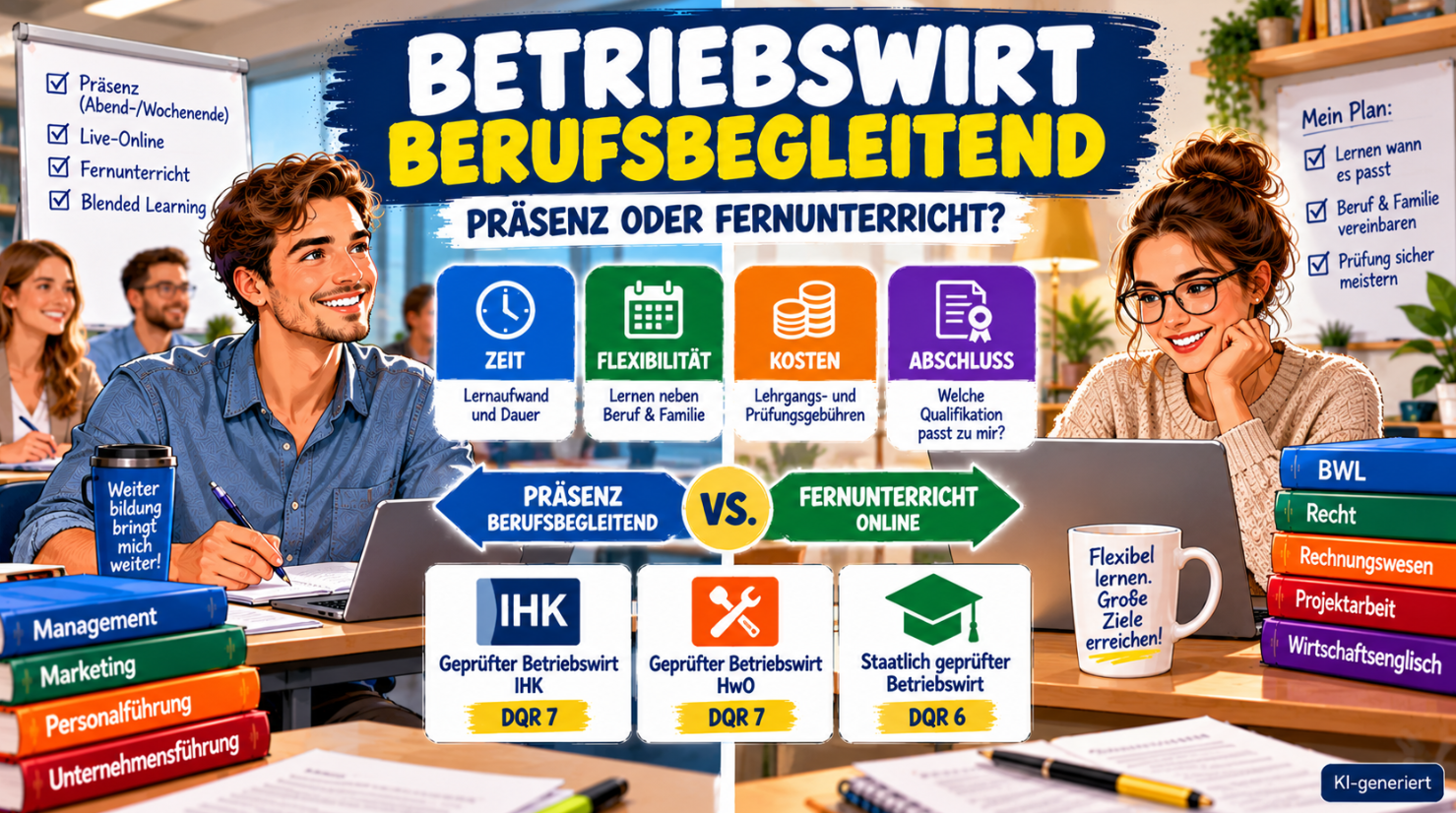 Betriebswirt berufsbegleitend oder im Fernunterricht: Dauer, Kosten und Anbieter