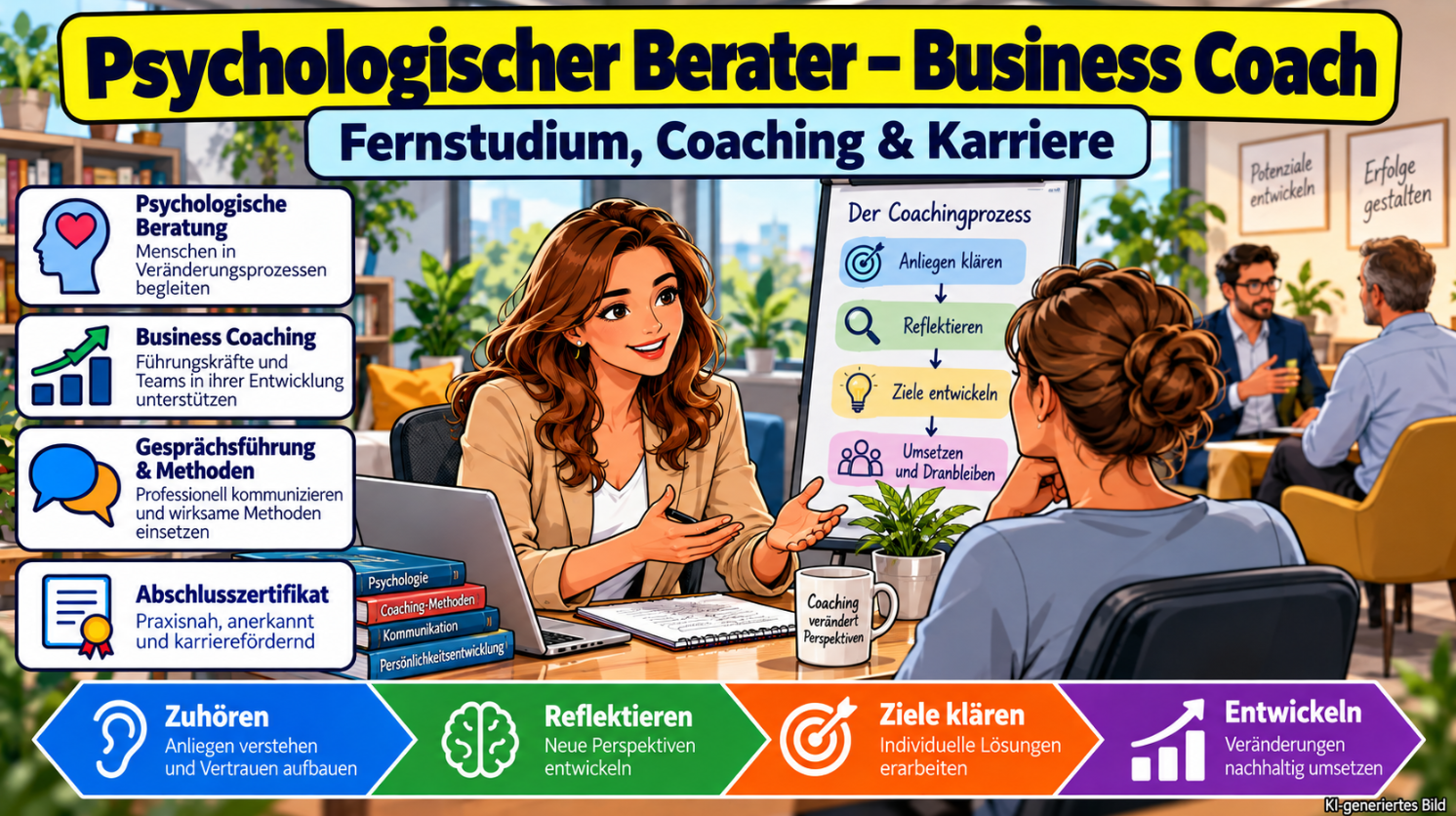 Psychologischer Berater – Business Coach: Fernstudium, Kosten & Abschluss