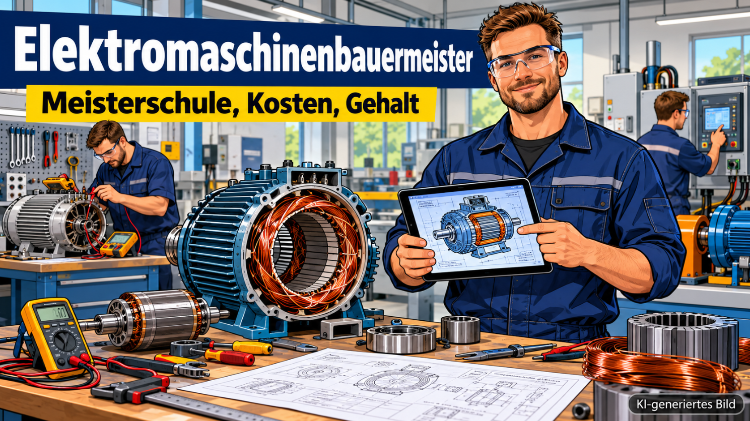 Elektromaschinenbauermeister werden: Voraussetzungen, Meisterschule, Kosten und Gehalt