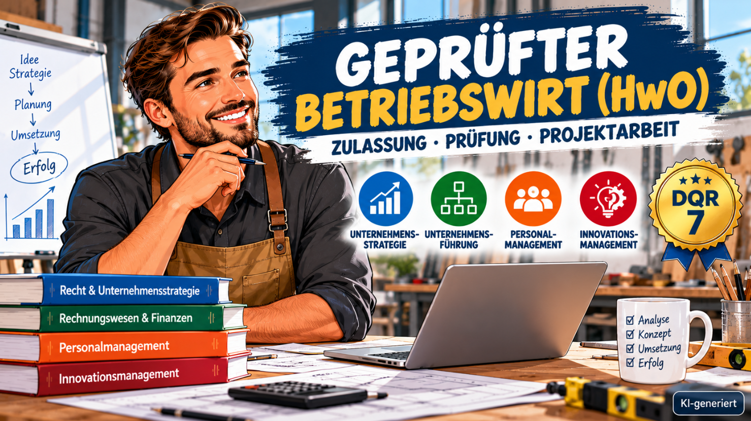 Geprüfter Betriebswirt nach HwO: Zulassung, Prüfung und Projektarbeit
