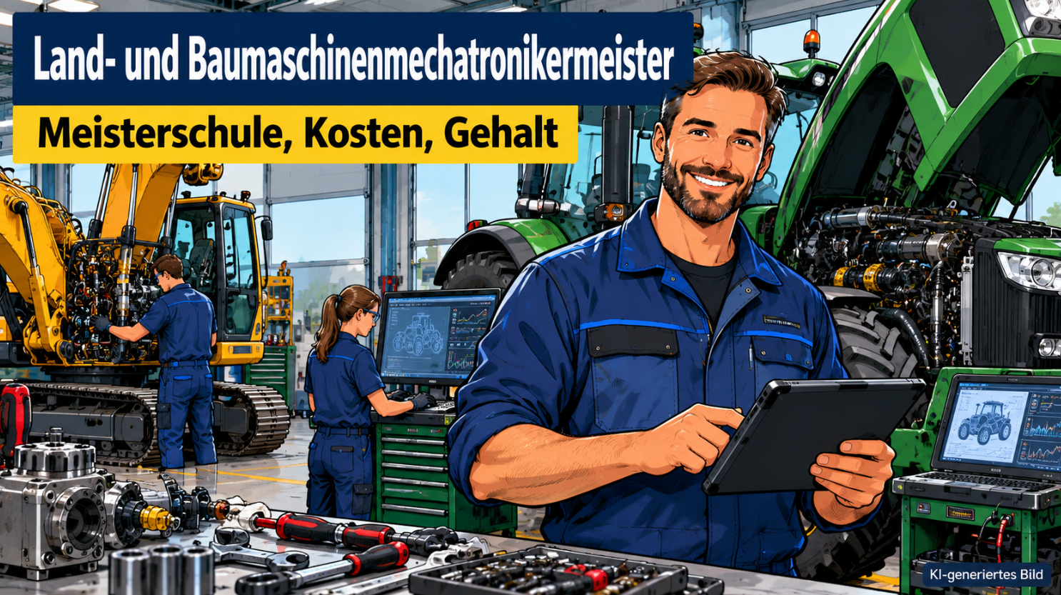 Land- und Baumaschinenmechatronikermeister werden: Voraussetzungen, Meisterschule, Kosten und Gehalt
