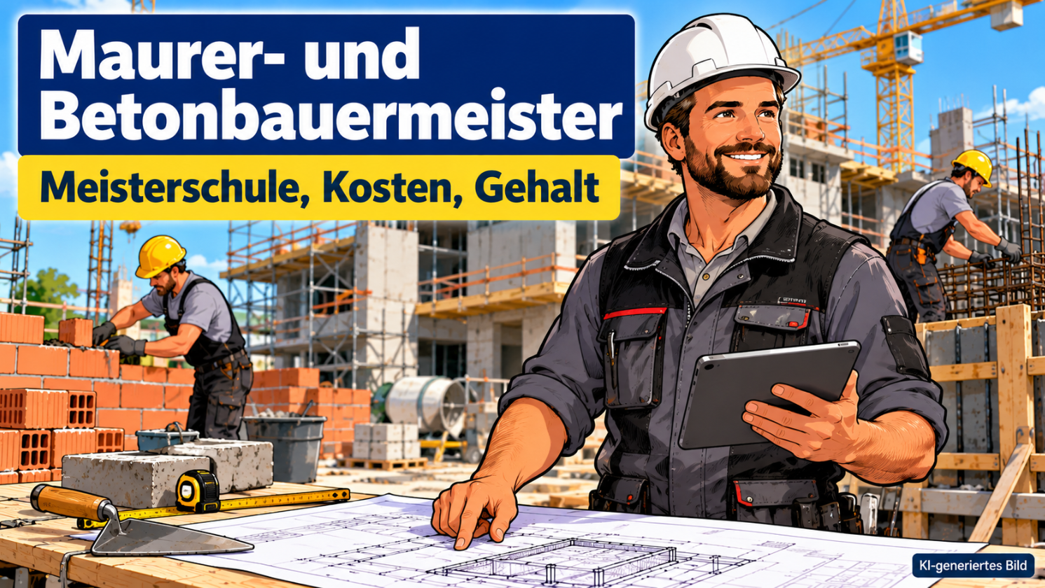 Maurer- und Betonbauermeister werden: Voraussetzungen, Meisterschule, Kosten und Gehalt