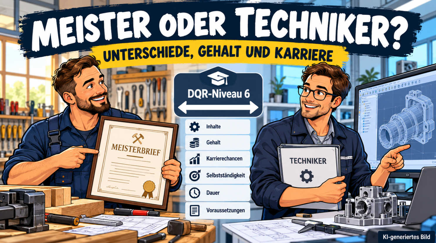 Meister oder Techniker: Unterschiede, Gehalt und Karrierechancen im Vergleich