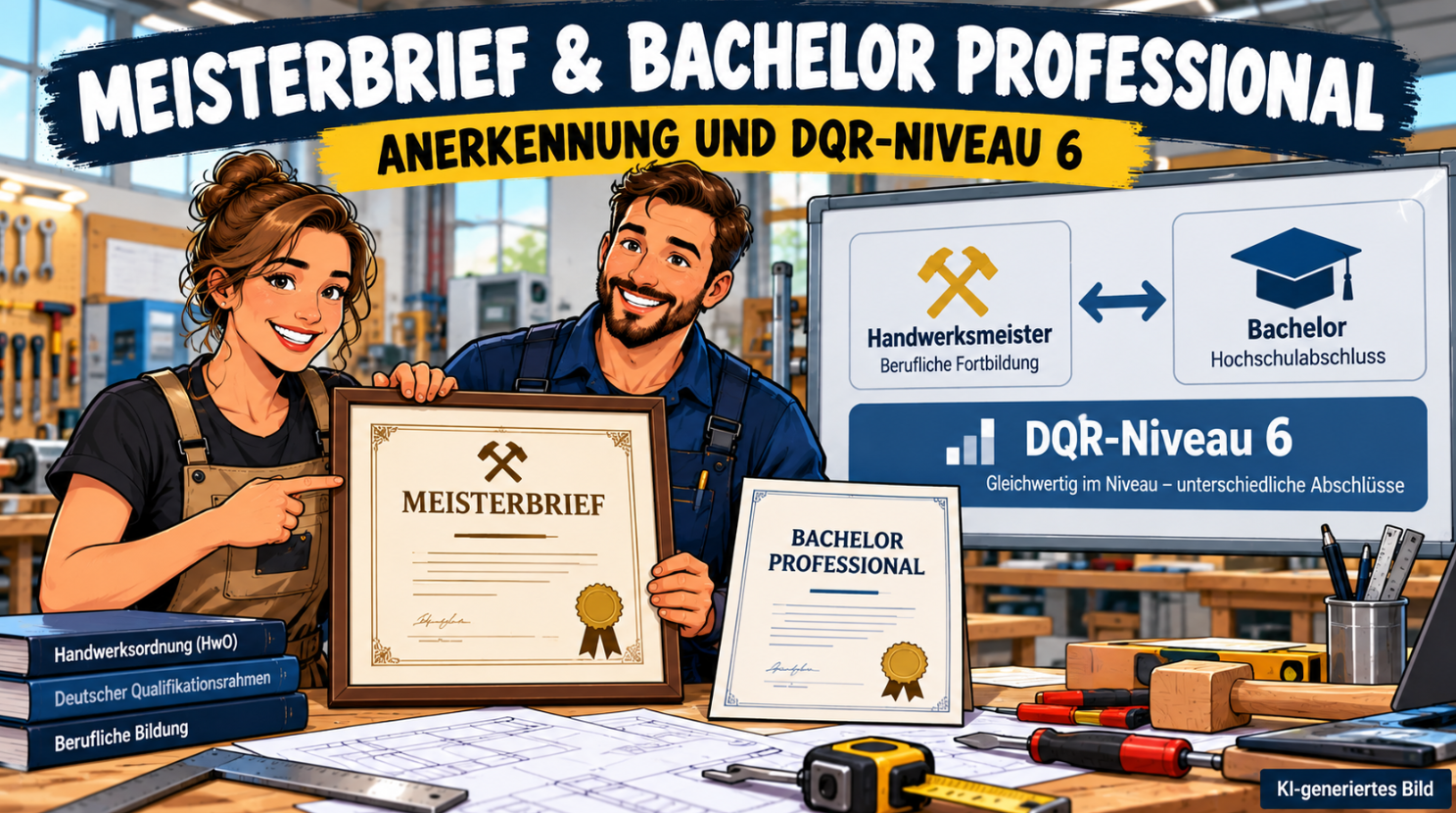 Meisterbrief und Bachelor Professional: Gleichwertigkeit, DQR und Anerkennung erklärt