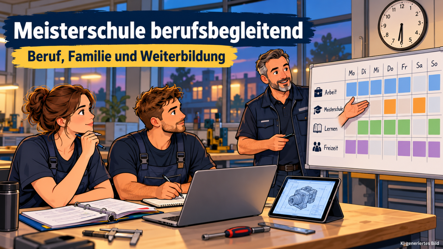 Meisterschule berufsbegleitend: Dauer, Kosten und Vereinbarkeit mit dem Beruf