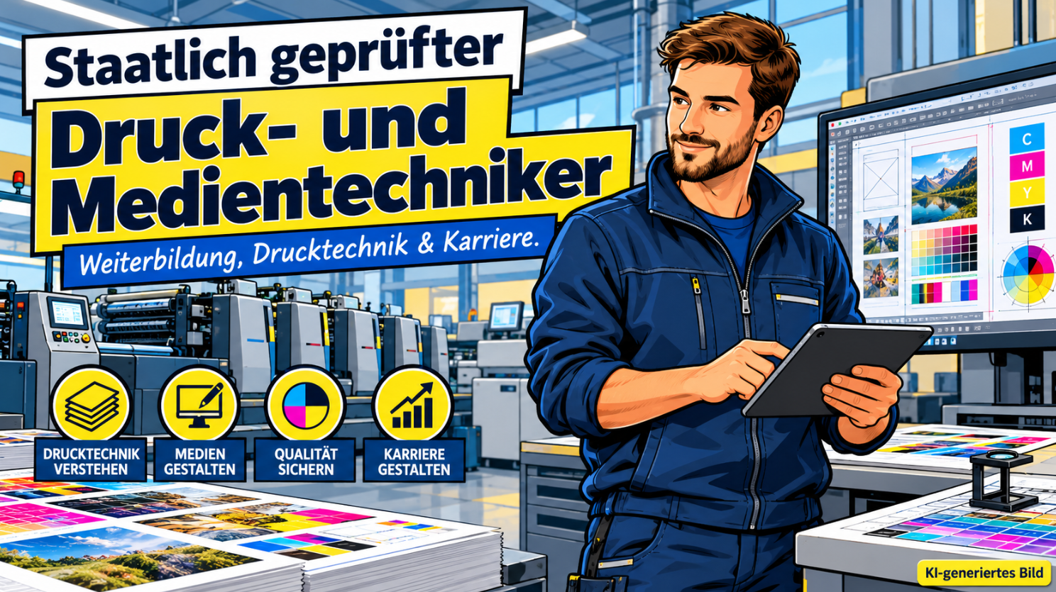 Staatlich geprüfter Druck- und Medientechniker: Weiterbildung, Prüfung, Kosten und Gehalt
