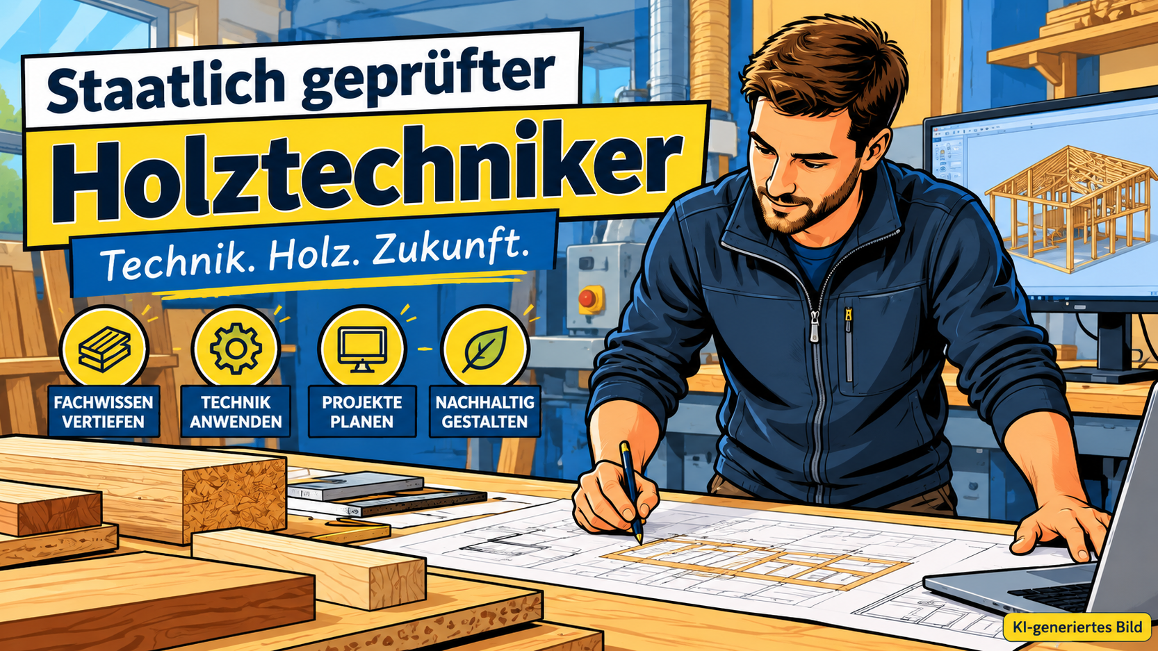 Staatlich geprüfter Holztechniker: Weiterbildung, Prüfung, Kosten und Gehalt